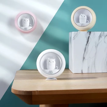 

3 Colors New Creative Body Induction Wildcat Night Light, Pet Cat Bedroom Atomsphere Lamp USB Cabinet Wall Hanging Lamp Lighting