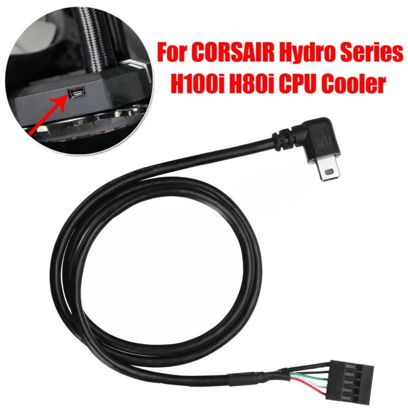 

Новый 58 см USB-кабель для охлаждения процессора для CORSAIR Hydro Series H80i/H100i/H110i/H115i, черный (пластик)