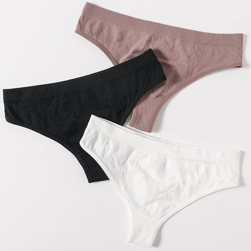 6PCS/Set Women Panties Low Waist Panties Underwear Female Underpants Solid Color Sexy Lingerie Pantys for Woman Thongs Intimates