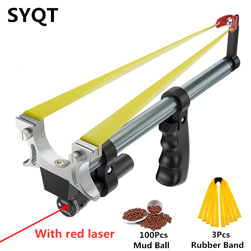 High Precision Telescopic Slingshot High Power Rubber Band Slingshots with Red Laser Stainless Steel Outdoor Hunting Catapult| | - AliExpress