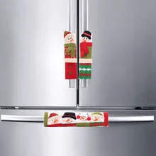 Christmas Decoration Refrigerator Door Handle Covers Cartoon Cute Microwave Door Refrigerator Handle Sets Christmas Gift