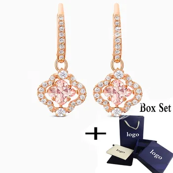 

MINA BEAR 2020 Fashion New Rose Gold Plated Pierced Flower Earrings Small Fresh Flower Earrings 925 Sterling Silver