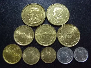 

Set 10Pcs Argentina Coins 1970th Latin America Original Coin