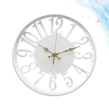 

1pc Wall Clock Decorative Hollow Round Concise Bracket Clock Hanging Clock Wall Clock for Office Home
