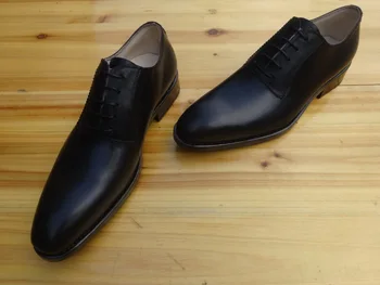 

Men Formal Shoes Leather Calfskin Sole Customize Men's Shoes Handmade Business Derby Shoes Low Top Fashion Solid Genuine Leather