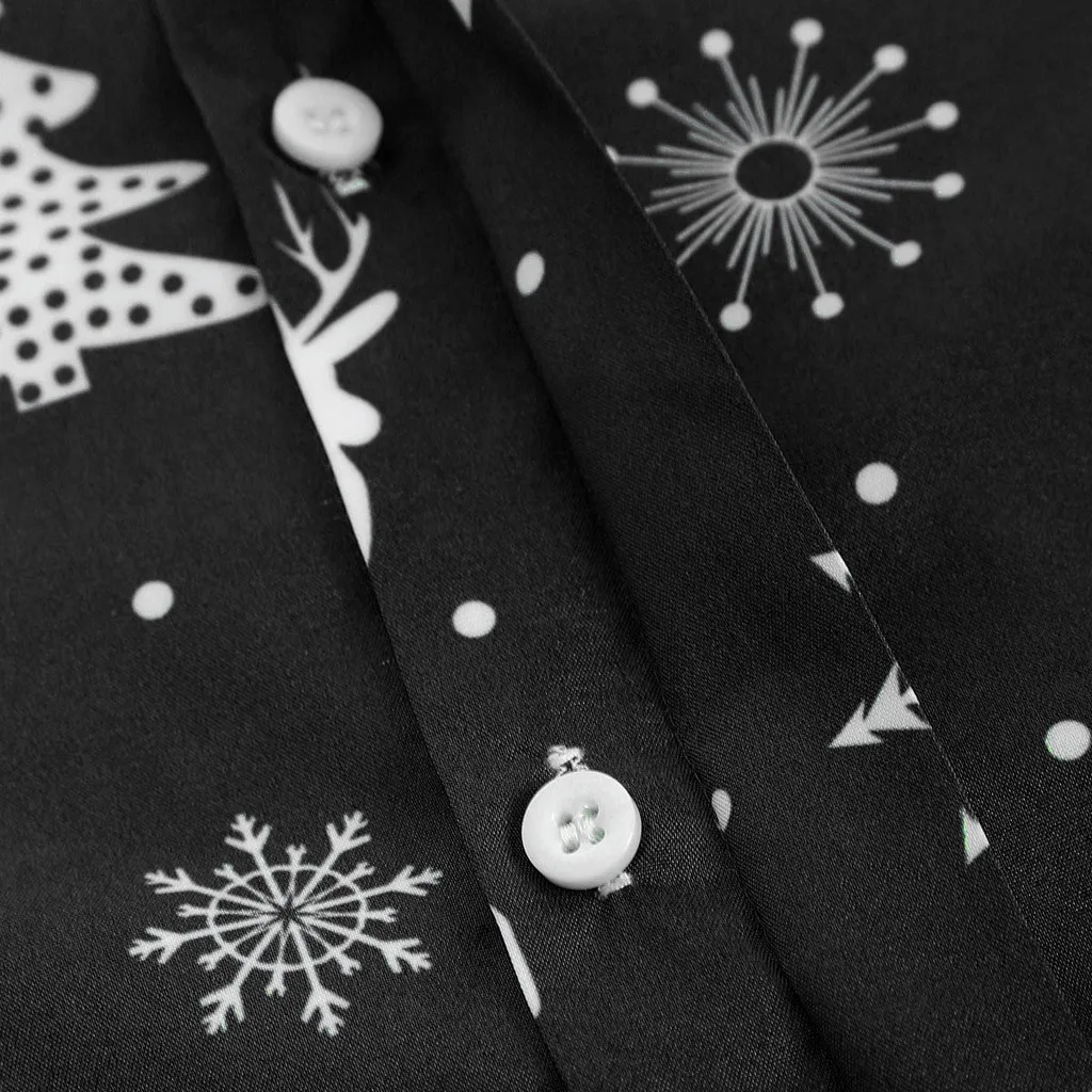 Мужская повседневная Рождественская рубашка с принтом снежинок, Санты, конфет, топ, блуза с длинным рукавом, мужские повседневные рождественские вечерние рубашки, мужская рубашка