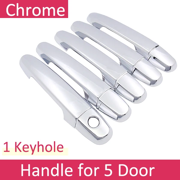 Handle No Button Хромированная Автомобильная дверная ручка крышки для Toyota RAV4 XA30 2006~ 2012 внешнее покрытие отделка Набор автомобильных аксессуаров 2007 2008 2009 2010 2011 - Название цвета: Handle No Button