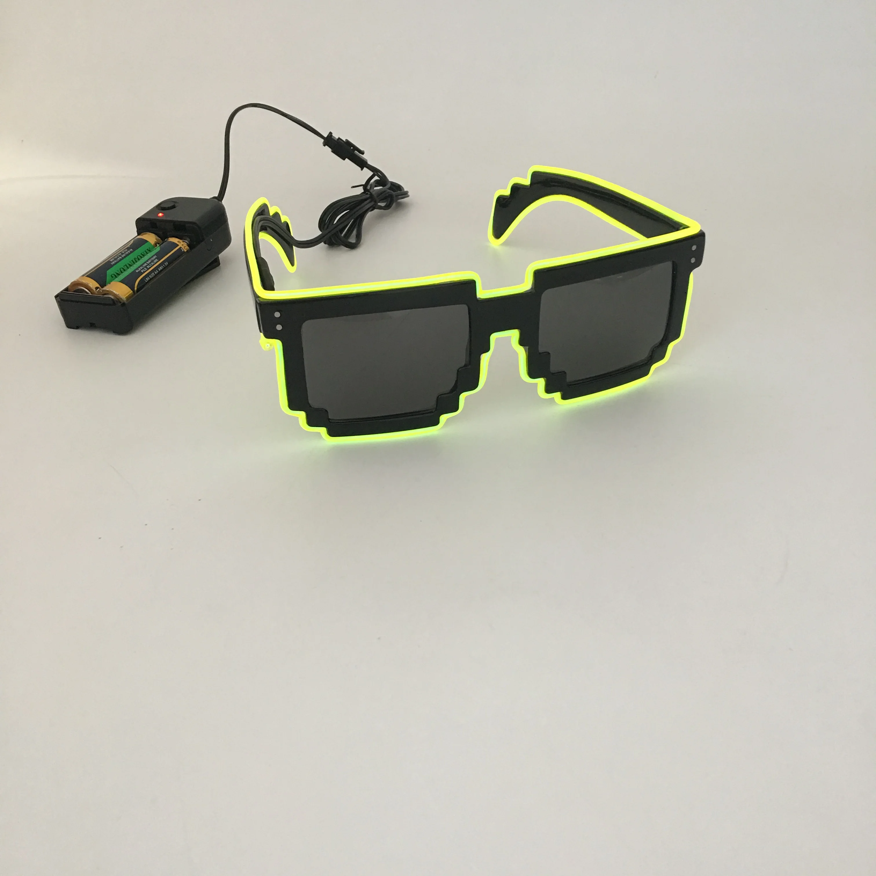 Светодиодный светящиеся очки EL Wire 8 bit, светящиеся вечерние очки, светящиеся очки, яркий светильник, праздничные вечерние светящиеся солнцезащитные очки
