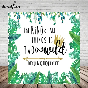 

Sensfun Photography Backdrop Safiri Jungle King Crown Tropical Leaves Birthday Party Banner Photographic Backgrounds Vinyl