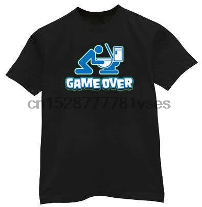 Game Over Funny Beer Pong College Drinking T-shirt Tops wholesale Tee custom Environmental printed Tshirt cheap | Мужская одежда