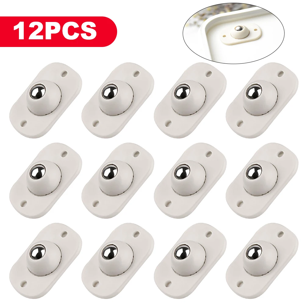 4/12pcs Self Adhesive Caster Wheels 360 Degree Rotation Mini Swivel Casters Wheel for Furniture Storage Box Roller Cabinet Trash |
