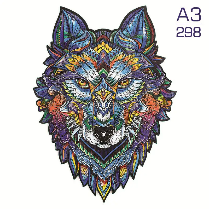 Деревянный пазл Wolf A3 A4 A5 для взрослых и детей деревянные поделки сделай сам в