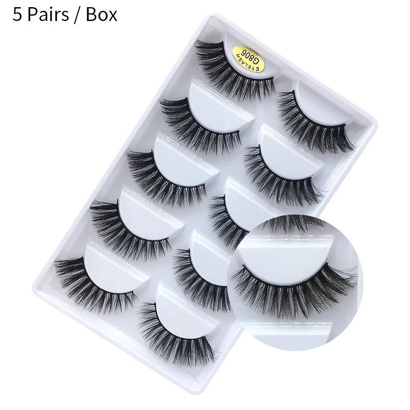 SEXYGO 1/5/10 pairs mink lashes natural 3d mink eyelashes mink false eyelashes full strip lashes wispy cilios g800 cils - Цвет: G806