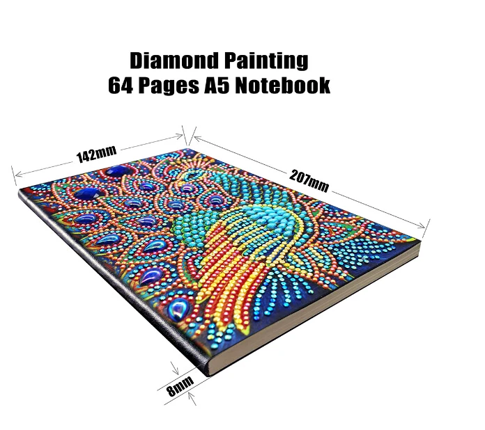 94 креативные поделки ручной пробуренной блокнот А5 полная Алмазная картина в форме алмазного павлина NB33, точечная игрушка-сверло