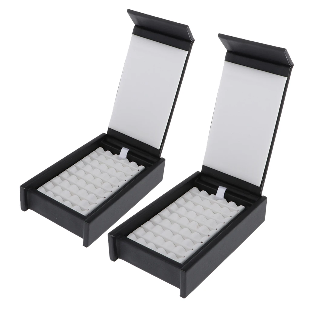 2x Diamond Display Box W/ Magnet Cover Gemstone Box Gem Storage Case Organizer