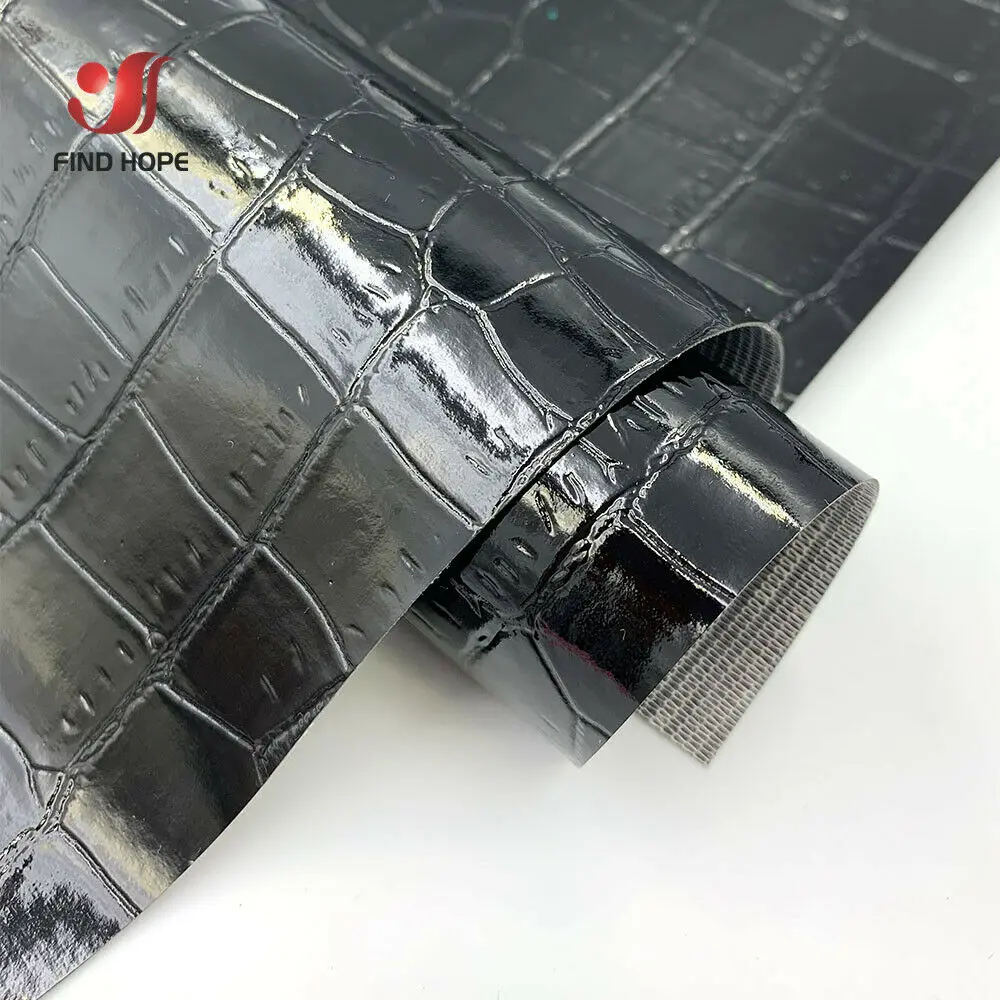 A4 Sheets 20*30cm Highlight Crocodile Pattern PU Faux Leather Fabric Vinyl Embossed Upholstery Wallet Box Bag Craft DIY Earring