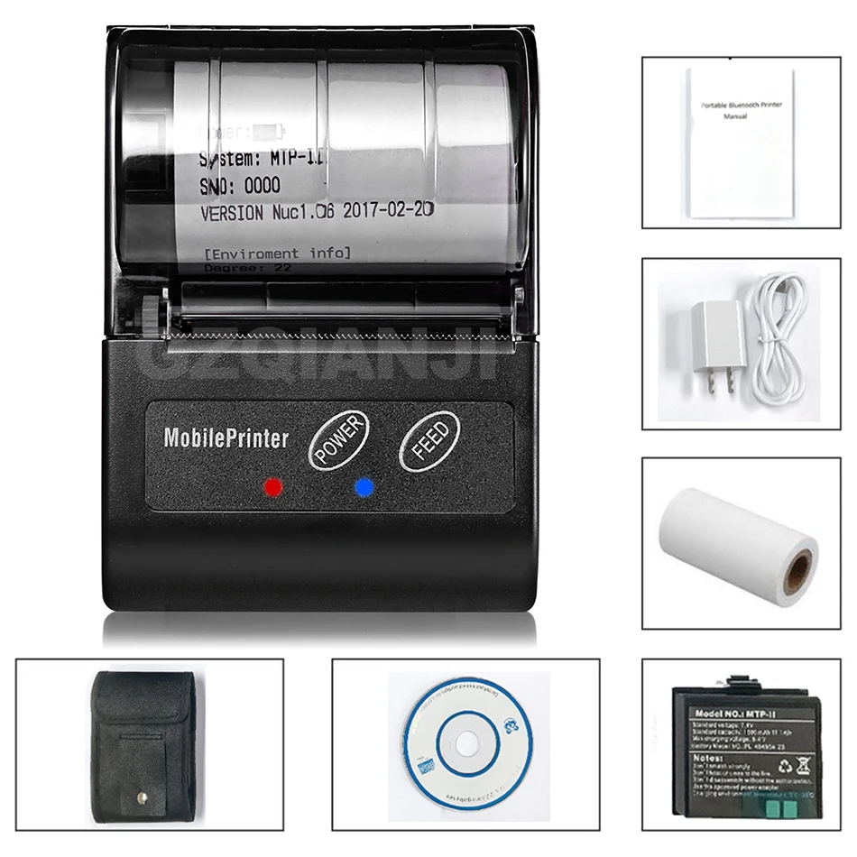 POS Bluetooth принтер мобильный мини Портативный Термальный чековый принтер ручные pos-принтеры Bluetooth для android iOS двойная система