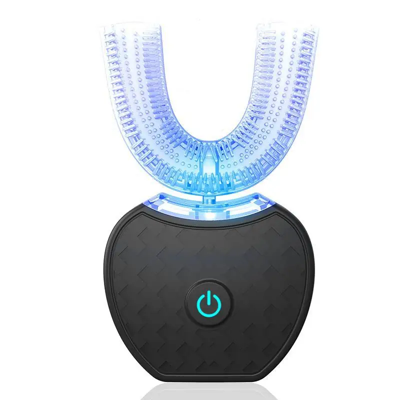 360 Degree Sonic Automatic Electric Toothbrush USB Rechargeable Intelligent Ultrasonic Silicon Toothbrush 4 Modes U Type Timer