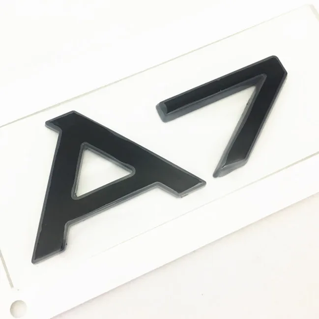1pcs Black A7 Черный или серебристый A 3 4 5 6 7 8 Автомобильный задний бампер на багажник с английскими буквами алфавита эмблема наклейки значок наклейки аксессуары для стайлинга автомобилей - Название цвета: 1pcs Black A7