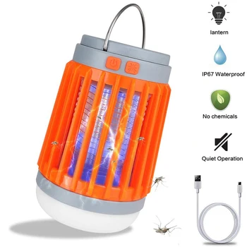 

Solar Powered UV LED Mosquito Killer Lamp 2 in 1 USB Insect Bug mosquito Zapper Trap Lantern Flashlight for Hiking Fishing