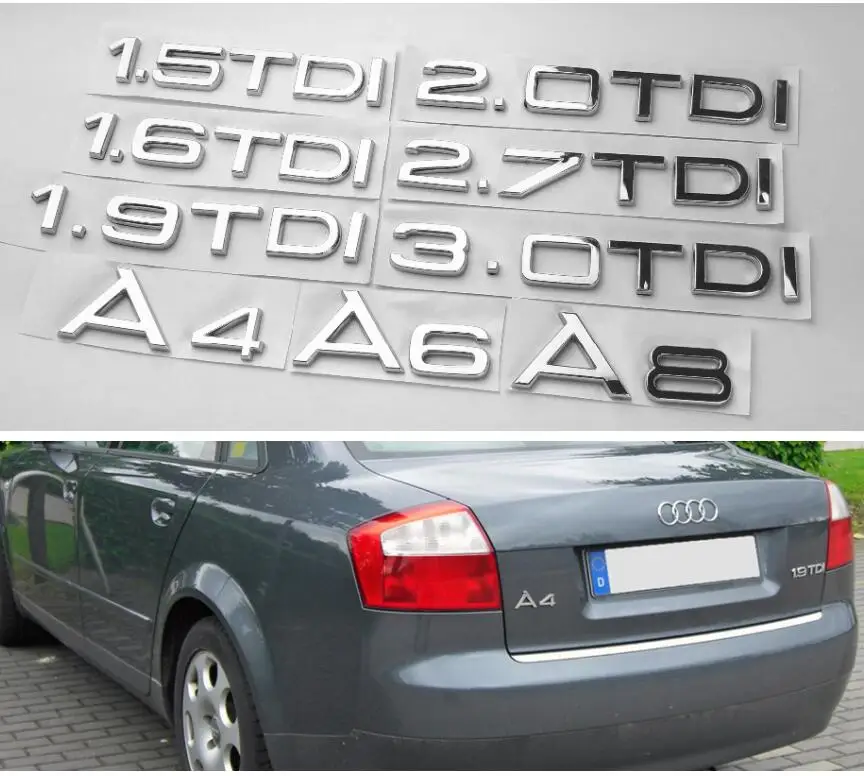 1 9 2 5 7 3 0 4 TDI quattro письма серебряная хромированная эмблема Стайлинг автомобиля