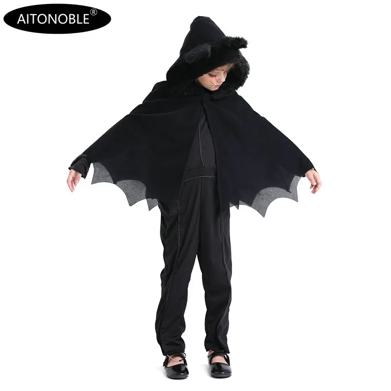 Aitonoble New Costume Child Cute Girls Costume Supergir Cloak Kids Cloak Cosplay Halloween Manteau
