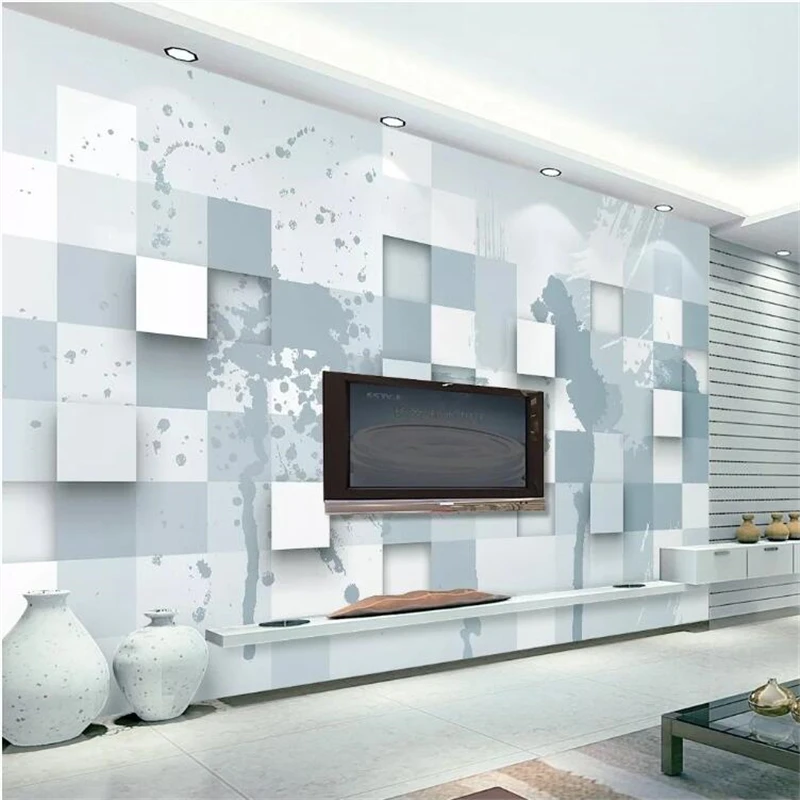 

wellyu Custom Wallpaper Original 3D three-dimensional diamond wall simple white papel tapiz para pared moderno tapeta tapety