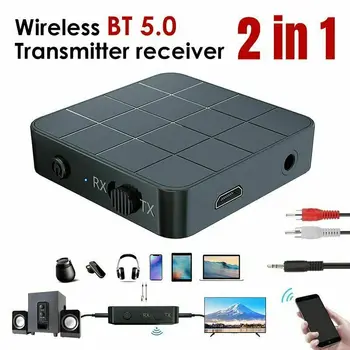 

2 in 1 Bluetooth Wireless Audio Transmitter Receiver HIFI Adapter RCA AUX For Headphone TV PC Speaker