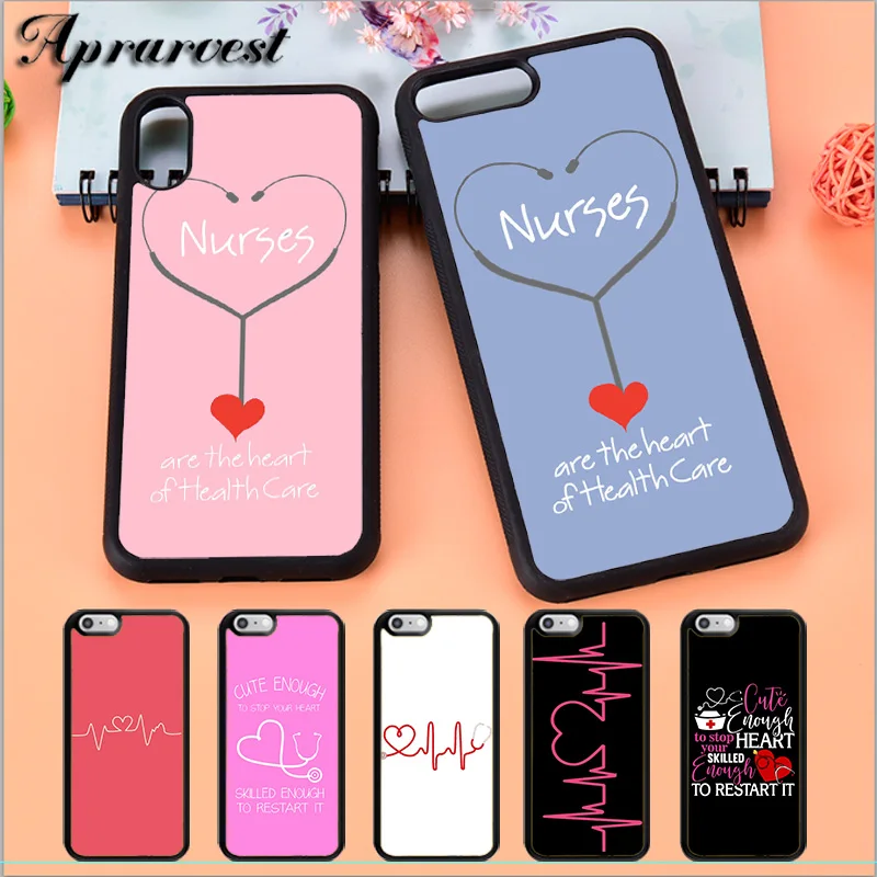 Aprarvest Nurse Medical Medicine Health Heart Stethoscope Phone Case Cover For iPhone 5 5S SE 6