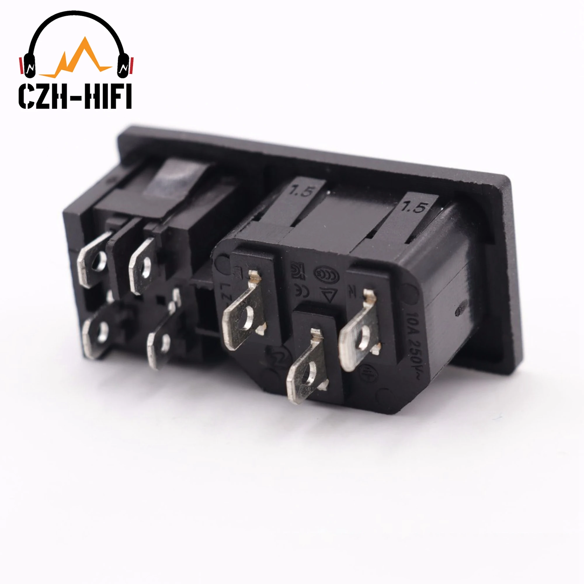 IEC 320 C14 Power Socket AC Power Cord Inlet Jack Receptacle Connector With ON OFF Rocker Switch 250V 10A CCC CE TUV DIY 1PC