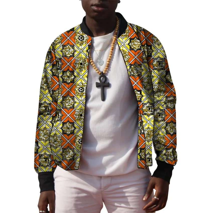Африканские мужские куртки-бомберы на заказ Модные бейсбольные куртки с принтом Дашики пальто с воротником-стойкой Прямая поставка - Цвет: 2
