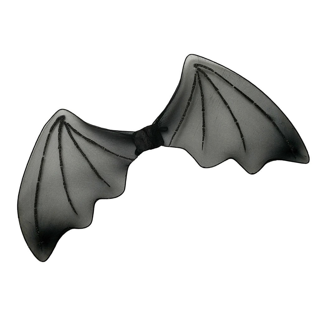 Children Glitter Black Bat Wings Halloween Angel Fancy Dress Accessory