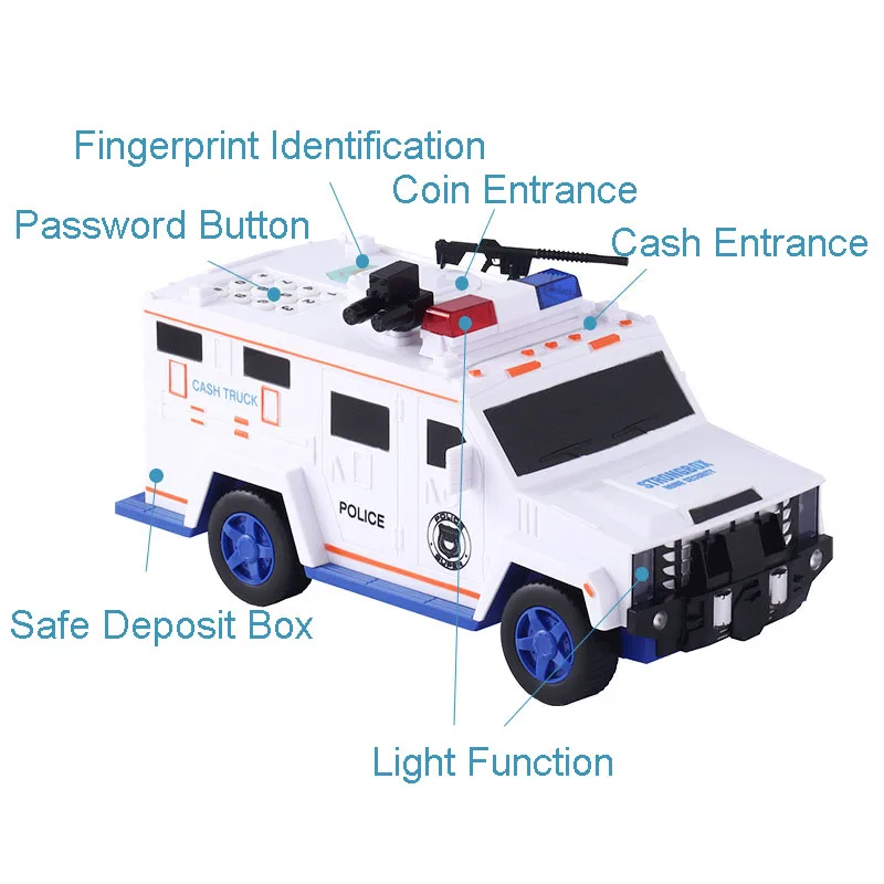 Креативный автомобиль копилка для денег с паролем отпечаток пальца банк денег свет Музыка Дети День рождения Рождественский подарок