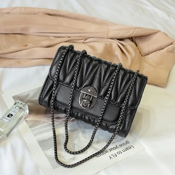 

Summer Luxury Vintage Small Square Crossbody Bags Mini Women Handbag Lock Pu Leather Chain Shoulder Bag Woman Messeng Handbag