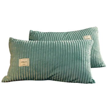 

2pcs Winter Warm Standard Thick flannel Soft Plain Pillowcase Cover Chair Seat Square Pillow Cover Easy to Wash