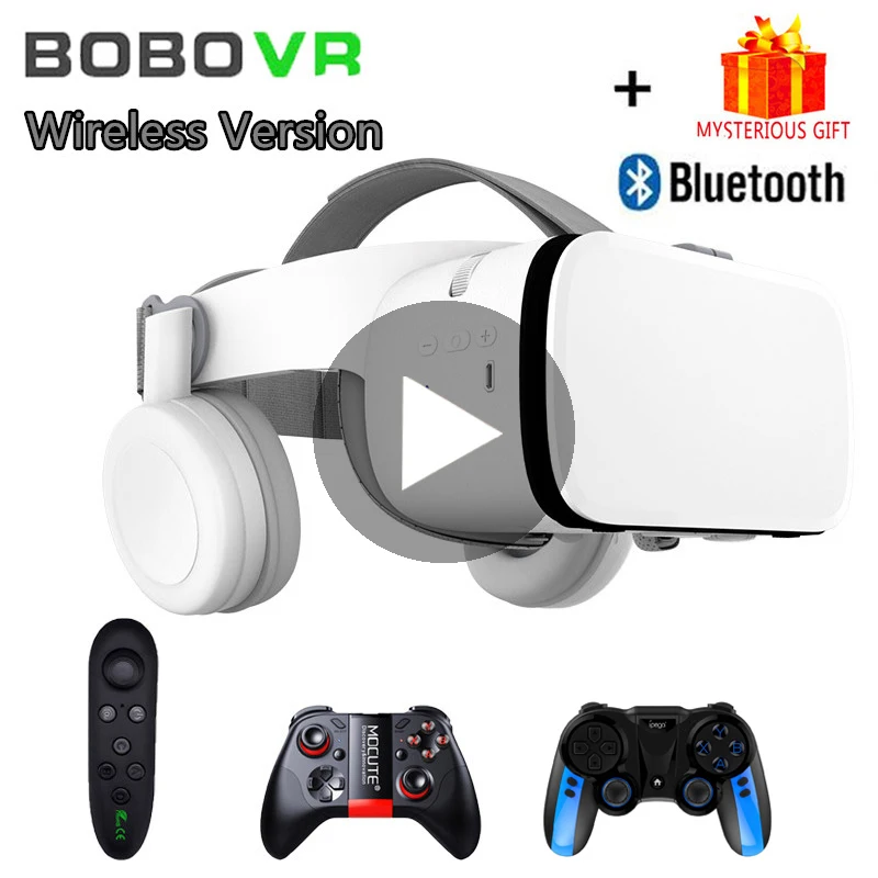 3D Glasses Goggles Headset Viar-Lenses Smartphone Bobo Virtual-Reality Helmet Bluetooth