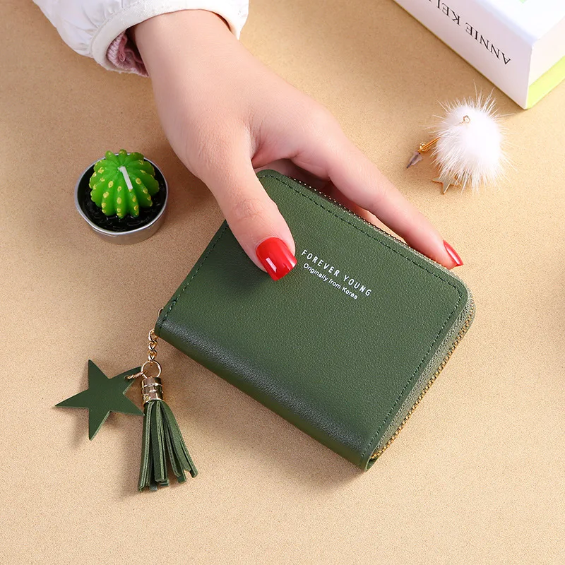 

HUGWISER New Korean Simple Square Lady Wallet With Bill Holder Photo Credit Card Slot