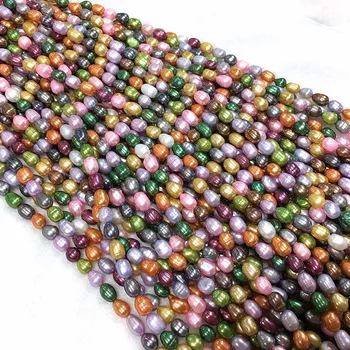 

Natural Freshwater Pearl Beads High Quality 36cm Punch Loose Beads for DIY Women Necklace Bracelet Jewelry Making 12 Color 5-6mm