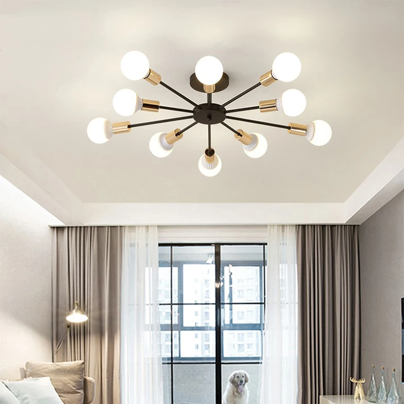 Светодиодный потолочный светильник, современный промышленный потолочный светильник для спальни, гостиной, скандинавские светильники E27, светодиодный Домашний Светильник, кухонный светильник с пауком