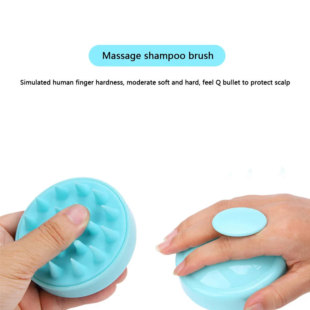 1pc Silicone Shampoo Brush Head Body Scalp Massage Clean Comb Household