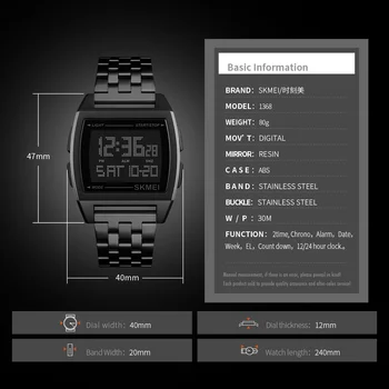 Reloj deportivo militar de lujo para hombre, pulsera electrónica, LED, Digital, Masculino 4