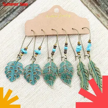 

Vintage Retro Earrings for Women 3 Pair Sets Drop Earrings Ethnic Dangle Earrings Fashion Minimalist Jewelry New Arrival 2020