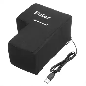 

Slow Rising Big USB Enter Key Anti Stress Button USB Pillow Supersized Unbreakable Office Home Computer Laptop Novelty Vent Toys