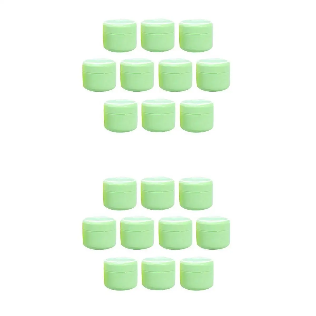 20pcs Empty Jars with Lids , Refillable BPA-Free Plastic Container Refillable Round Makeup Containers for Cosmetics - Green