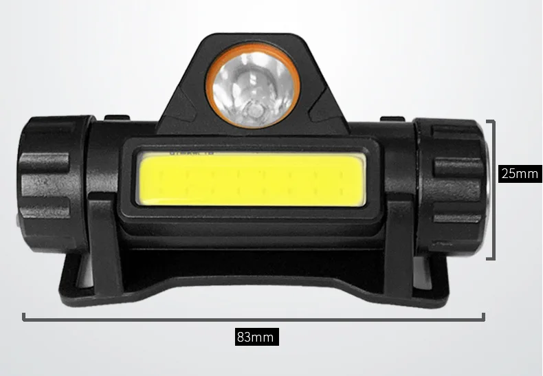 Портативный мини-фонарь Q5+ COB светодиодный налобный фонарь+ Встроенный аккумулятор 18650 наружный фонарь для кемпинга