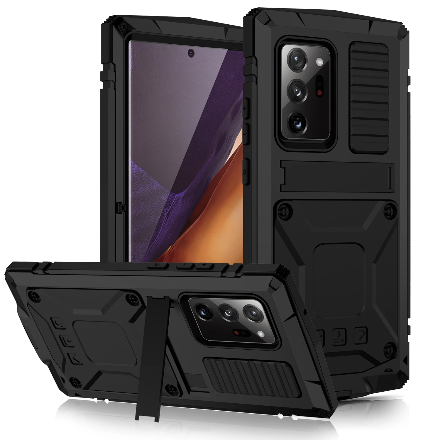 For Samsung Galaxy S21 S Plus Ultra Note Ultra 360 Full Metal Aluminum Armor Holder For Samsung S Plus Case Shockproof Phone Case Covers Aliexpress