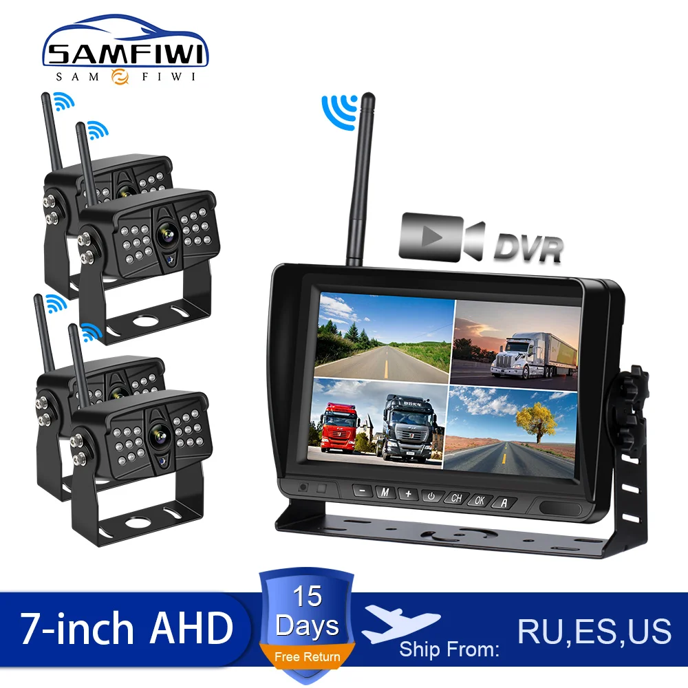 7 дюймов Автомобильный Монитор AHD Беспроводной автомобиля Экран DVR Дисплей