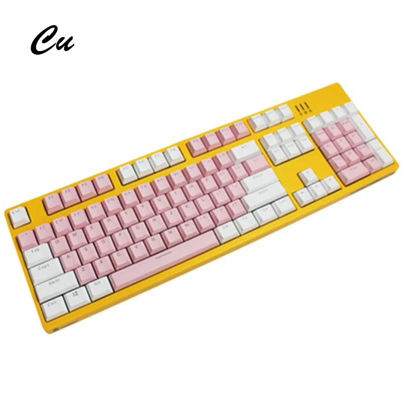 

Translucent Double Shot 104 Keys PBT Keyaps Variety Of Color Key Cap Choices For Cherry MX Mechanical Keyboard KeyCap Switches