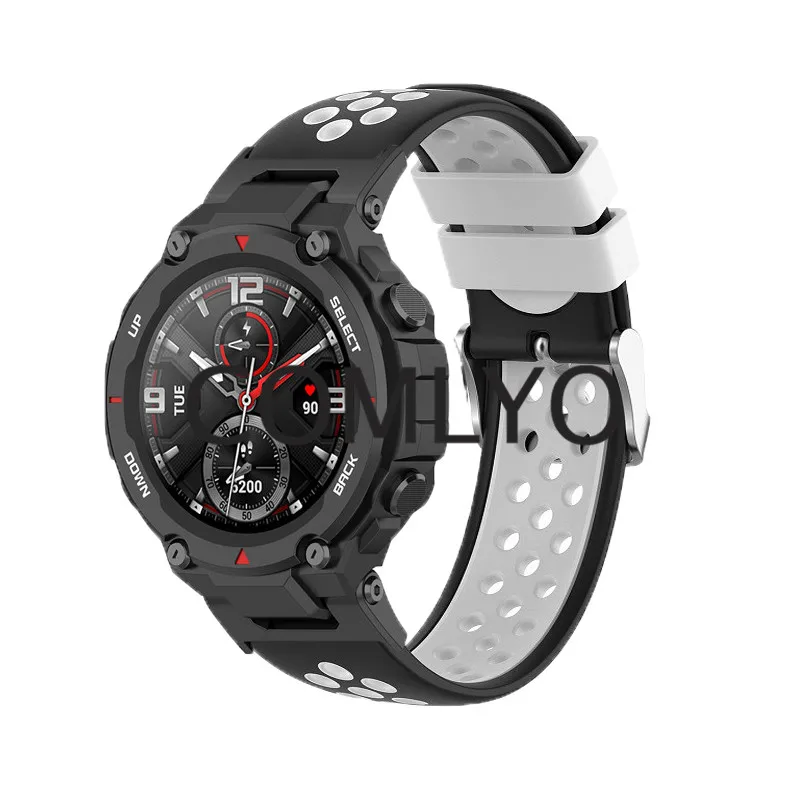 새로운 Huami Amazfit T-Rex Pro 렉스 프로 스트랩 더블 컬러 실리콘 스마트 워치 팔찌 T 렉스 커넥터 스크류로드 액세서리