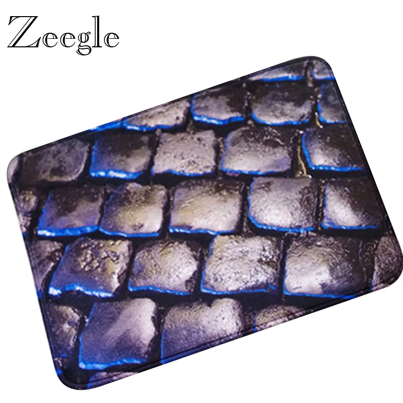 Entrance Door Mats Anti-Slip Outdoor Doormat Hallway Carpets Kitchen Rugs Absorbent Indoor Rugs Flannel Washable Soft Foot Mats